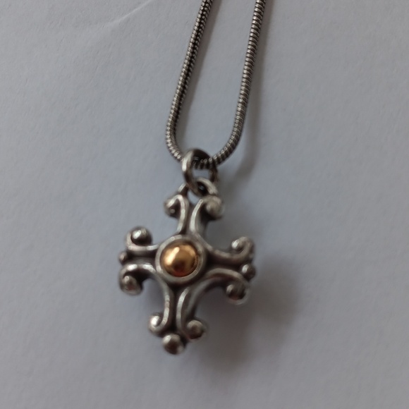 Brighton Cross necklace, 2 sided, reversible, Rhinestone, 16" with extender. - Picture 3 of 7